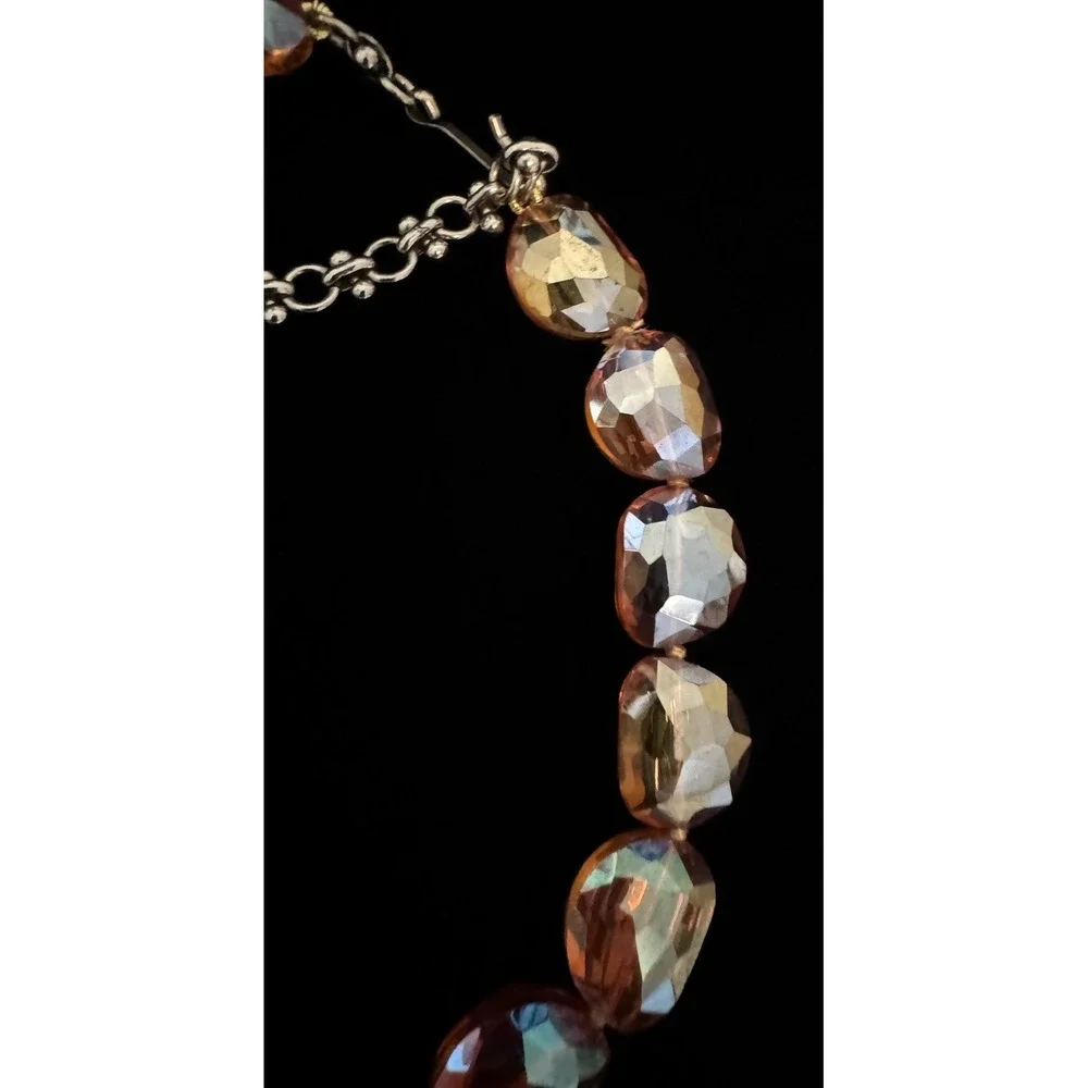 Heidi Daus Statement Necklace Fabulous Fall Amber Pink Yellow Bronzetone 16-19